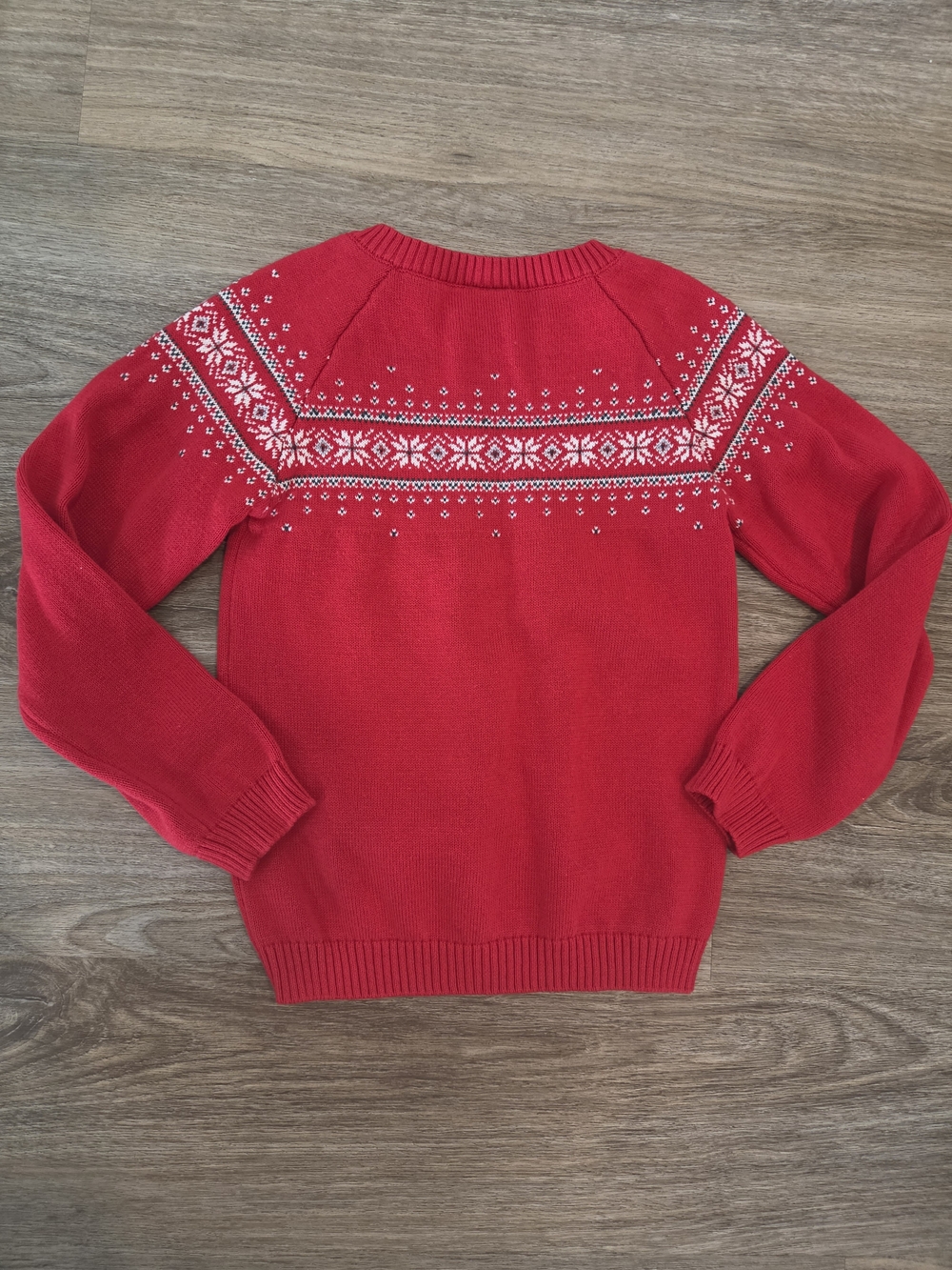 Edgehill Collection Red Fair Isle Button Shoulder Sweater - Picture 6 of 6